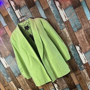 Worthington Lime Green scrunch sleeve Women's blazer Jacket